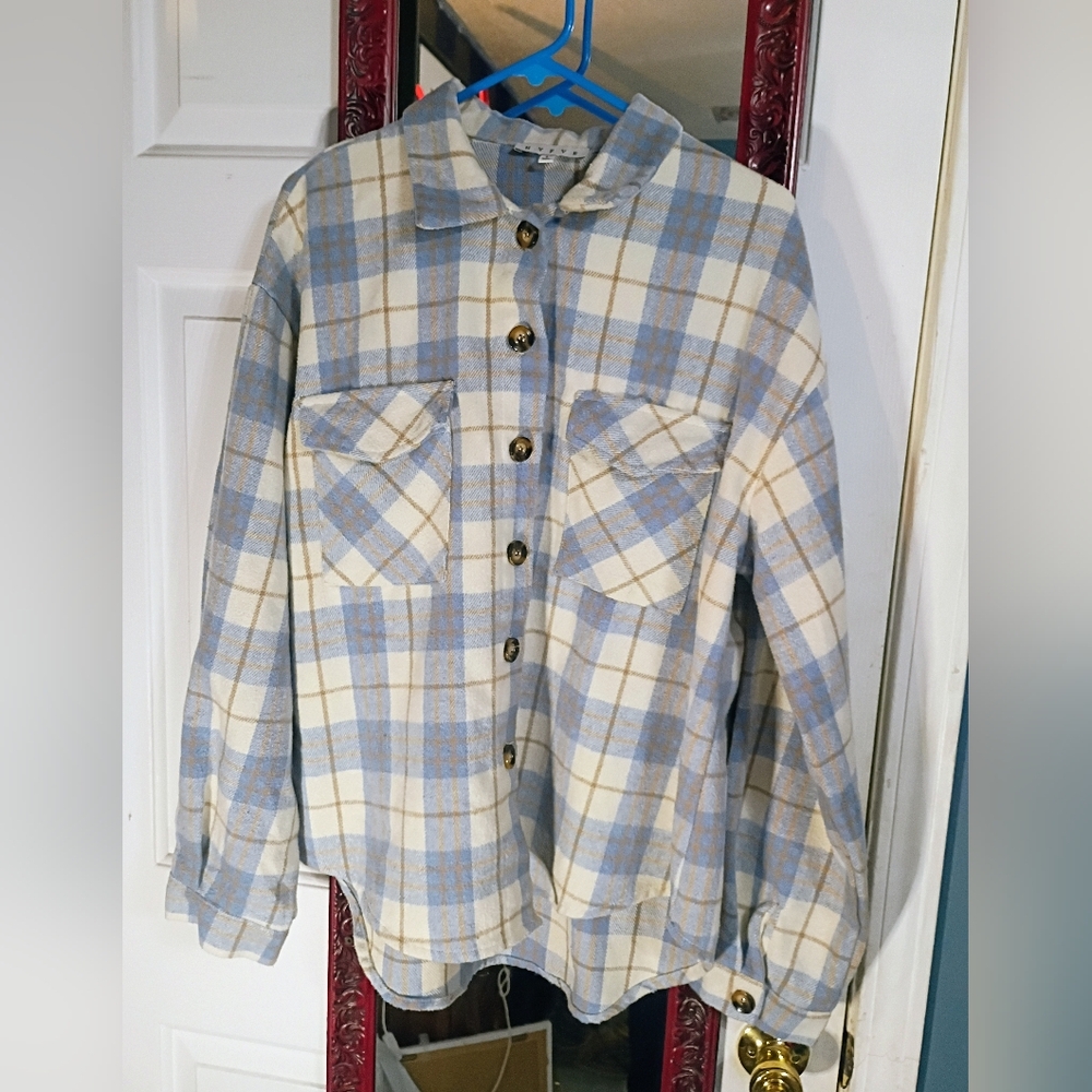 HYFVE Blue and Cream Plaid Shirt